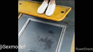 Busty on bus squirt