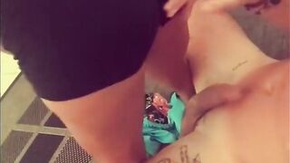 Bubblebutt in tiny sport pants bouncing on my dick