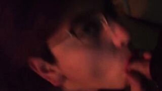 I swallow all his semen in the light of the burning fire