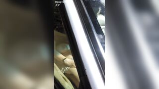 Wife fucking herself in the car