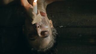 Watch her oil up her big natural tits as she masturbates wildly