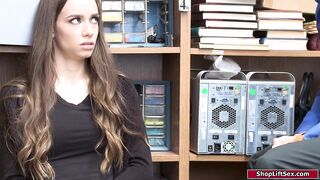 Skinny babe fucked by security officer