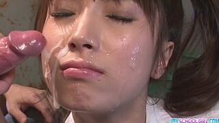 Hinata Tachibana has an orgasm with an asian cum face
