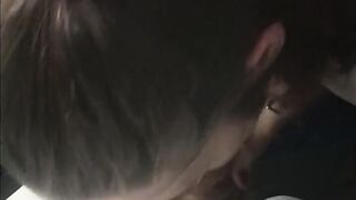 Public train blowjob, she didn`t want to pay for ticket so she swallows cum