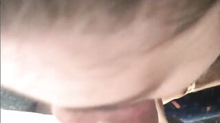 Public train blowjob, she didn`t want to pay for ticket so she swallows cum