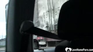 Playing with my pussy while driving around