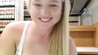 Cute blonde from Xredcams - masturbates in library