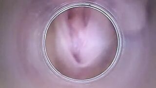 DildoCam – Thin Brunette Showing Her Dry Vagina Cervix Deep