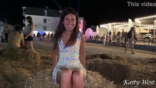 Shameless girl 18 y.o. took off her panties in public