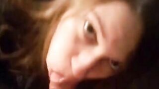 She was so horny that she couldnt wait to suck cock