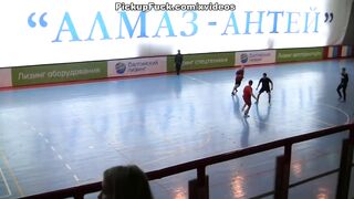 fuck girlfriend at a football match