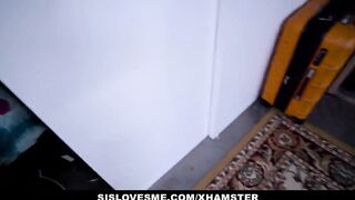 SisLovesMe - Ebony Teen Shares Cock With Horny Stepsis