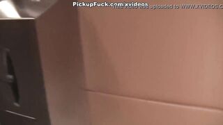 Two brunette sucks dick in the toilet cafe