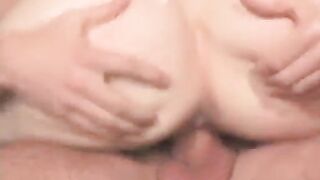 Sexy blonde MILF with big tits seduced
