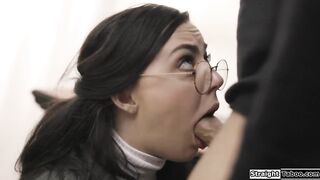 Virgin teen is tricked by social worker into fucking