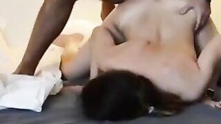 wife on all fours showing off her beautiful tits