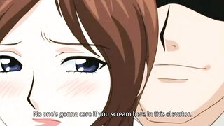 MILF with big boobs enjoys sex in the elevator (uncensored hentai)