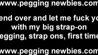 Get on your knees and suck my strapon like a good little slu