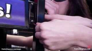 Brunette in public porn store anal fuck