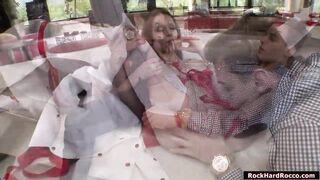 Hot nurse double penetrated by big cocks