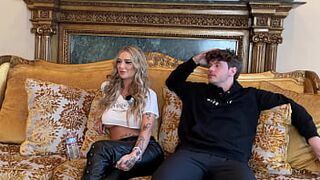 Social Media Influencer JazJizzes Big Tits Tattoo Fucks On Podcast