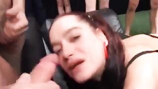 cum drinking gangbang teen