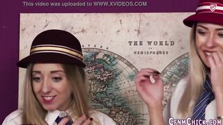Clothed babes suck dick