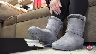 Boots For a Sockjob Cumshot