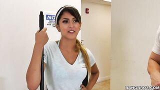 BANGBROS - The new cleaning lady swallows a load!