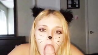 Kitty works for cum
