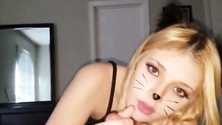 Kitty works for cum
