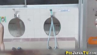 Showering asians piss