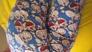 Stepsister in doraemon pajamas fucked in her room