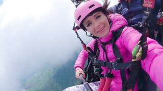 Wet Pussy SQUIRTING IN THE SKY 2200m High In The Clouds while PARAGLIDING