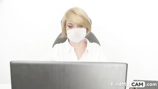 don't watch porn at work! the secretary took two dildos and stuck it in ana