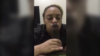 Teen giving gift sloppy head