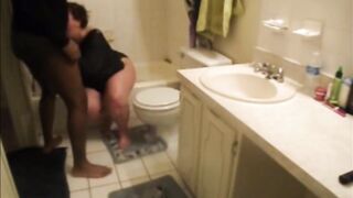 Fat White Girl Fucked in the Bathroom
