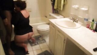 Fat White Girl Fucked in the Bathroom