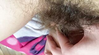 extreme close up on my hairy pussy huge bush 4k HD video hairy fetish