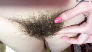 extreme close up on my hairy pussy huge bush 4k HD video hairy fetish