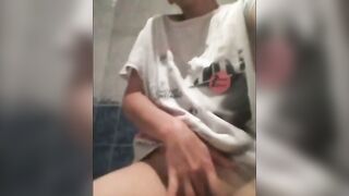 She fingers her pussy and I film her
