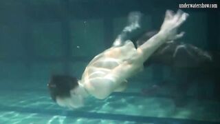 Lozhkova in see through shorts in the pool