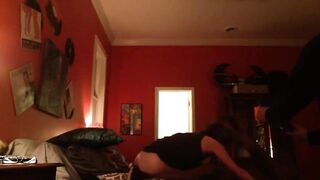 Hubby records wife with her first black bull.