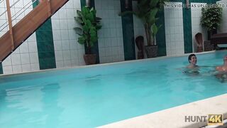 HUNT4K. Cuckold doesnt know his lovely brunette sells her..