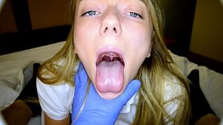 Teenager Molly Mae talks dirty to creep "It's not how I was raised. I haven't been with many men!" swallows spit and cum