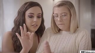 Stepsister and BFF playing a dirty game with jerk - Carolina Sweets and Whitney Wright