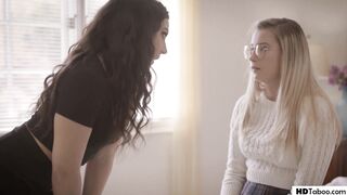 Stepsister and BFF playing a dirty game with jerk - Carolina Sweets and Whitney Wright