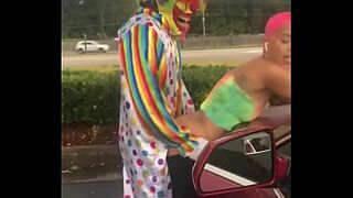 Gibby The Clown fucks Jasamine Banks outside in broad daylight
