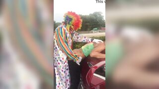 Gibby The Clown fucks Jasamine Banks outside in broad daylight