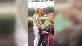Gibby The Clown fucks Jasamine Banks outside in broad daylight